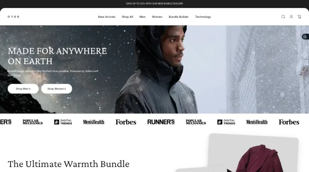 Oros Apparel website preview